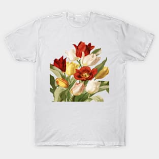 Beautiful Spring Tulips Cut Out T-Shirt